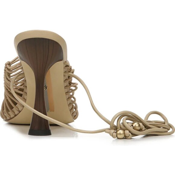 NEW SAM EDELMAN Suede Trinity Ankle Strap Dress Heels Sesame 2J4 - Picture 9 of 11